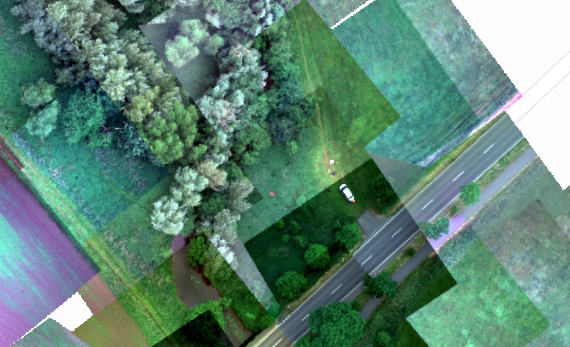 UAV flying over protected river ecosystem